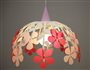 Lampe plafonnier suspension enfant Bouquet de Fleurs Ivoire Framboise et rose