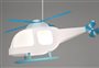 Small screw lamp ceiling light for kids WHITE and TURQUOISE HELICOPTER 
