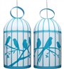 Lampe lustre suspension recto verso pour enfant CAGE AUX OISEAUX TURQUOISE