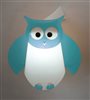 Kid's wall lamp TURQUOISE BLUE OWL light