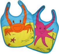 Lot de 2 Bavoirs Acro'Pattes Crabe et Pieuvre