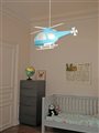 Lampe plafonnier lustre suspension pour enfant garçon HÉLICOPTÈRE TURQUOISE