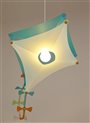 lampe plafonnier suspension pour enfant CERF-VOLANT BLEU TURQUOISE