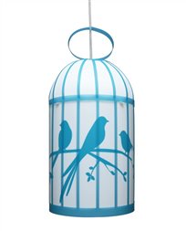 Lampe suspension enfant CAGE AUX OISEAUX TURQUOISE