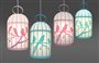 Luminaire lustre suspension plafonnier suspension enfant CAGE AUX OISEAUX ROSE