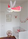 Lampe suspension chambre d'enfant bébé FEE BLANCHE et FRAMBOISE