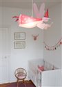 Lampe plafonnier suspension chambre enfant fille FÉE ROSE et FRAMBOISE