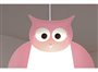 Zoom lampe plafonnier suspension pour enfant fille HIBOU ROSE