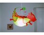 Lampe plafonnier suspension pour enfant DRAGON Rouge et Citron Vert