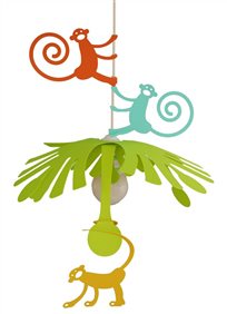 Lampe suspension enfant SINGES
