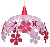 Lampe suspension enfant BOUQUET DE FLEURS ROSE ET FRAMBOISE