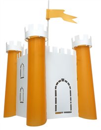 Lampe suspension enfant CHÂTEAU-FORT BLANC et ORANGE