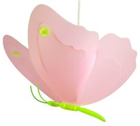 Lampe suspension enfant PAPILLON ANIS et ROSE