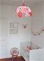 Lampe plafonnier suspension chambre enfant fille BOUQUET DE FLEURS ROSE ET FRAMBOISE 