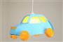 Lampe plafonnier suspension pour enfant garçon VOITURE TURQUOISE ET ORANGE