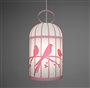 Kid's ceiling pendant PINK BIRD CAGE Lamp