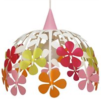 Lampe suspension enfant BOUQUET DE FLEURS Ivoire et Multicolore