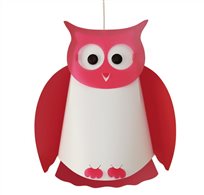 Lampe suspension enfant HIBOU FUSHIA