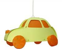 Lampe suspension enfant VOITURE VERT POMME ET ORANGE