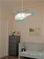 Lampe plafonnier suspension chambre enfant garçon HÉLICOPTÈRE BLANC ET TURQUOISE