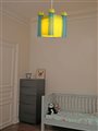 Lampe suspension chambre d'enfant garçon CHÂTEAU-FORT GENÊT et TURQUOISE