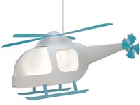 Lampe Suspension Enfant HÉLICOPTÈRE BLANC ET TURQUOISE