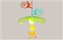 Kid's bedroom decoration light ceiling light LAGOON BLUE MONKEYS