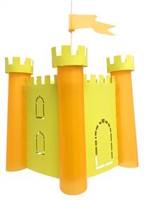 Lampe suspension enfant CHÂTEAU-FORT GENÊT et ORANGE