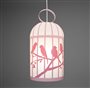 Lampe lustre suspension pour enfant fille CAGE AUX OISEAUX ROSE