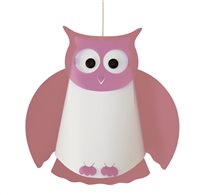 Lampe suspension enfant HIBOU ROSE