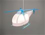 Lampe plafonnier suspension enfant garçon HÉLICOPTÈRE BLANC ET TURQUOISE