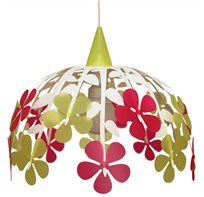 Lampe suspension enfant BOUQUET DE FLEURS FRAMBOISE CITRON VERT