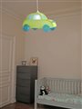 Lustre abat jour suspension enfant VOITURE VERT POMME ET TURQUOISE