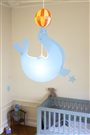 Lampe plafonnier suspension chambre enfant OTARIE BLEUE ballon orange