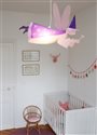 Lampe plafonnier suspension chambre enfant fille FÉE ROSE et VIOLET