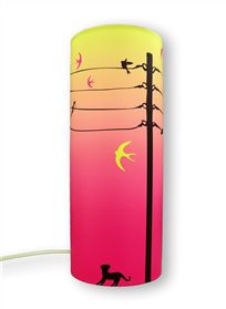 Lampe de chevet HIRONDELLES rose