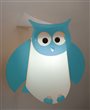 Kid's bedroom wall lamp TURQUOISE BLUE OWL Light