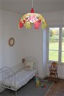 Lampe plafonnier suspension chambre enfant fille Bouquet de Fleurs Ivoire, framboise et citron vert