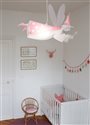 Luminaire suspension decoration chambre enfant fille FEE BLANCHE et ROSE