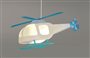 Lamp ceiling light for kid's WHITE and TURQUOISE HELICOPTER 