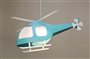 Small screw lamp ceiling light for kids TURQUOISE HELICOPTER 