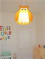 lampe plafonnier suspension chambre enfant Hibou orange