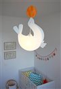 Lampe plafonnier suspension chambre enfant OTARIE BLANCHE ballon orange