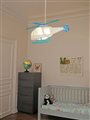 Kid's bedroom ceiling light WHITE and TURQUOISE HELICOPTER  