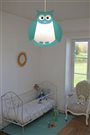 Lampe plafonnier suspension chambre pour enfant garçon HIBOU TURQUOISE