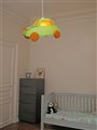 Lampe suspension pour chambre enfant VOITURE VERT POMME ET ORANGE