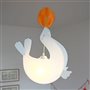 Zoom Lampe plafonnier suspension chambre enfant OTARIE BLANCHE ballon orange