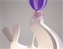 Lampe plafonnier suspension enfant OTARIE BLANCHE ballon violet