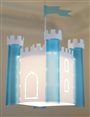 lampe plafonnier suspension pour enfant Château-fort Blanc et Bleu Turquoise