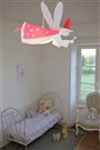 Lampe plafonnier suspension chambre d'enfant bébé fille FEE BLANCHE et FRAMBOISE